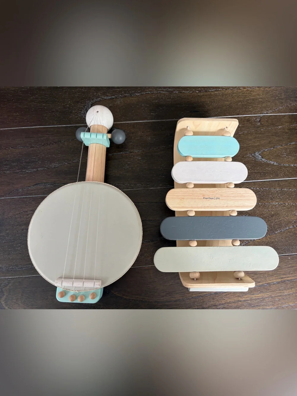 PlanToys x Pottery Barn Kids Wooden Banjo and Xylophone Set